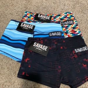 Three Savage Barbell CrossFit Booty Shorts